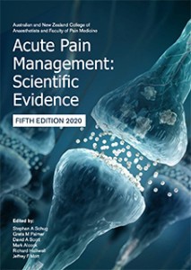 Cover of the ANZCA publication "Acute Pain Management: Scientific Evidence"